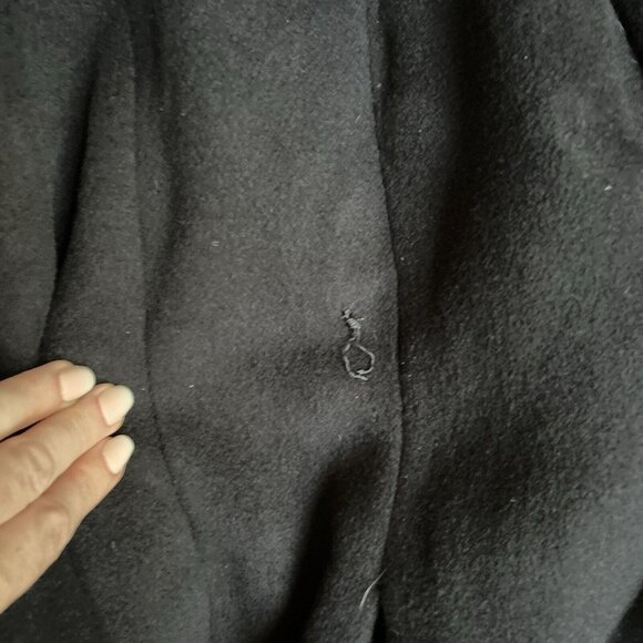 Vintage Michel Goma Coat Paris Black 50s Wool Button Down Coat Heavy‎ Lined - Picture 7 of 13